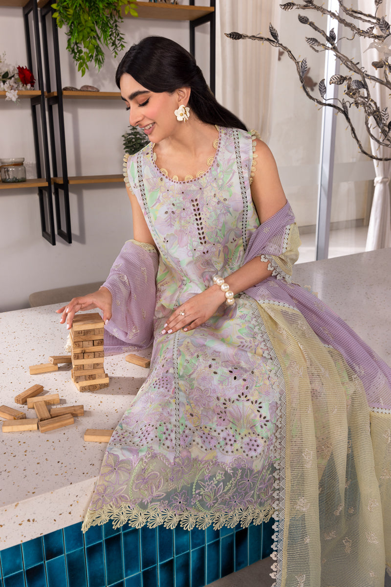 Chicken Embroidered Lawn 3 Piece Unstitched Dress - LARA