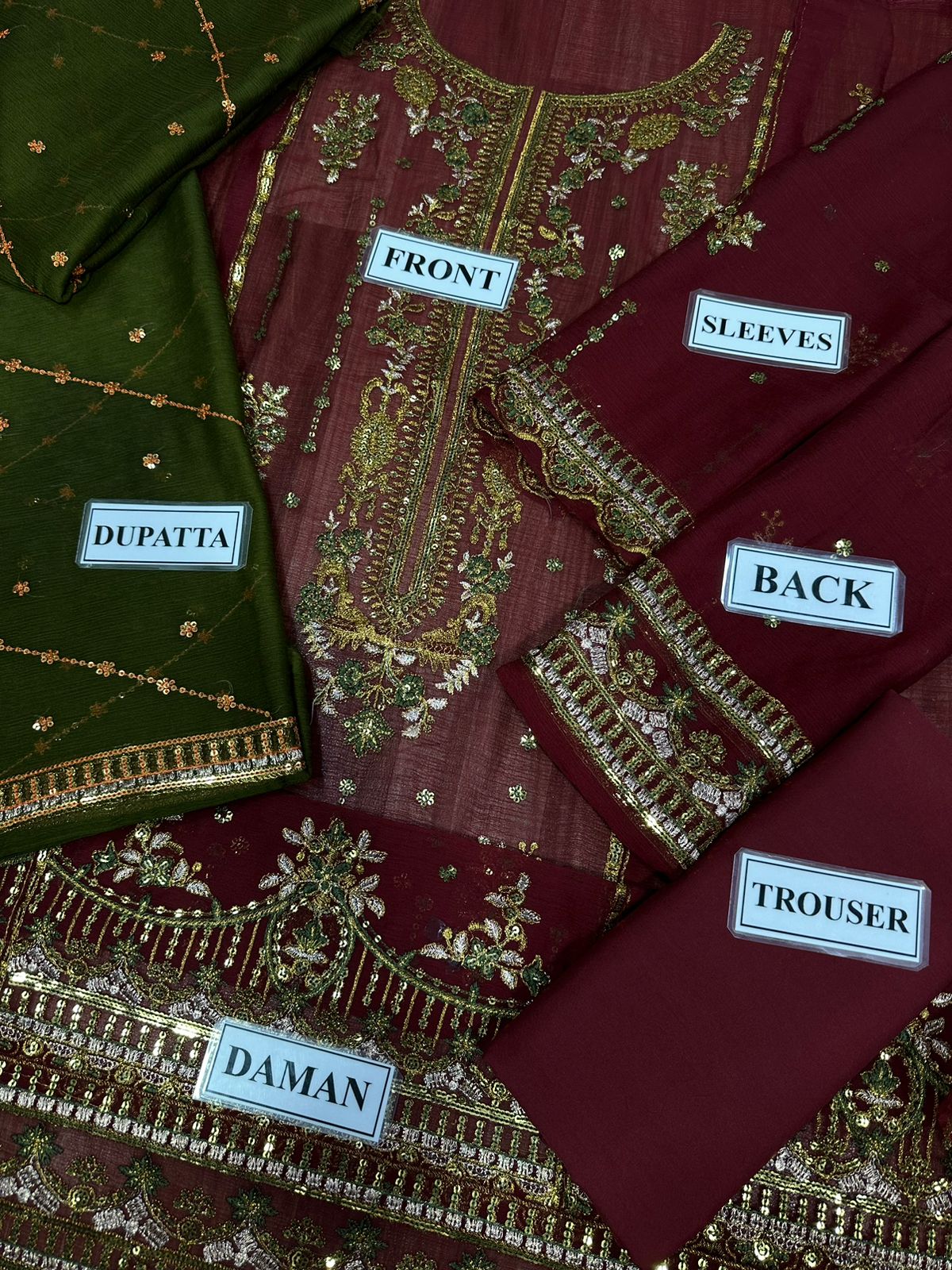 Asim Jofa - Embroidered Chiffon 3 Piece Unstitched Suit AJ-24-Party Wear