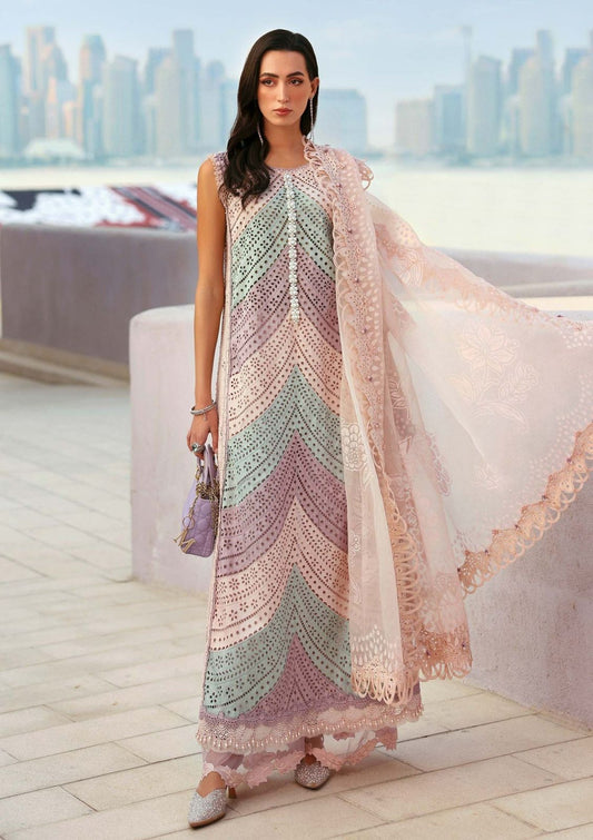 Maria B Luxury Lawn Chikan kari Embroidered 3 Piece Unstitched