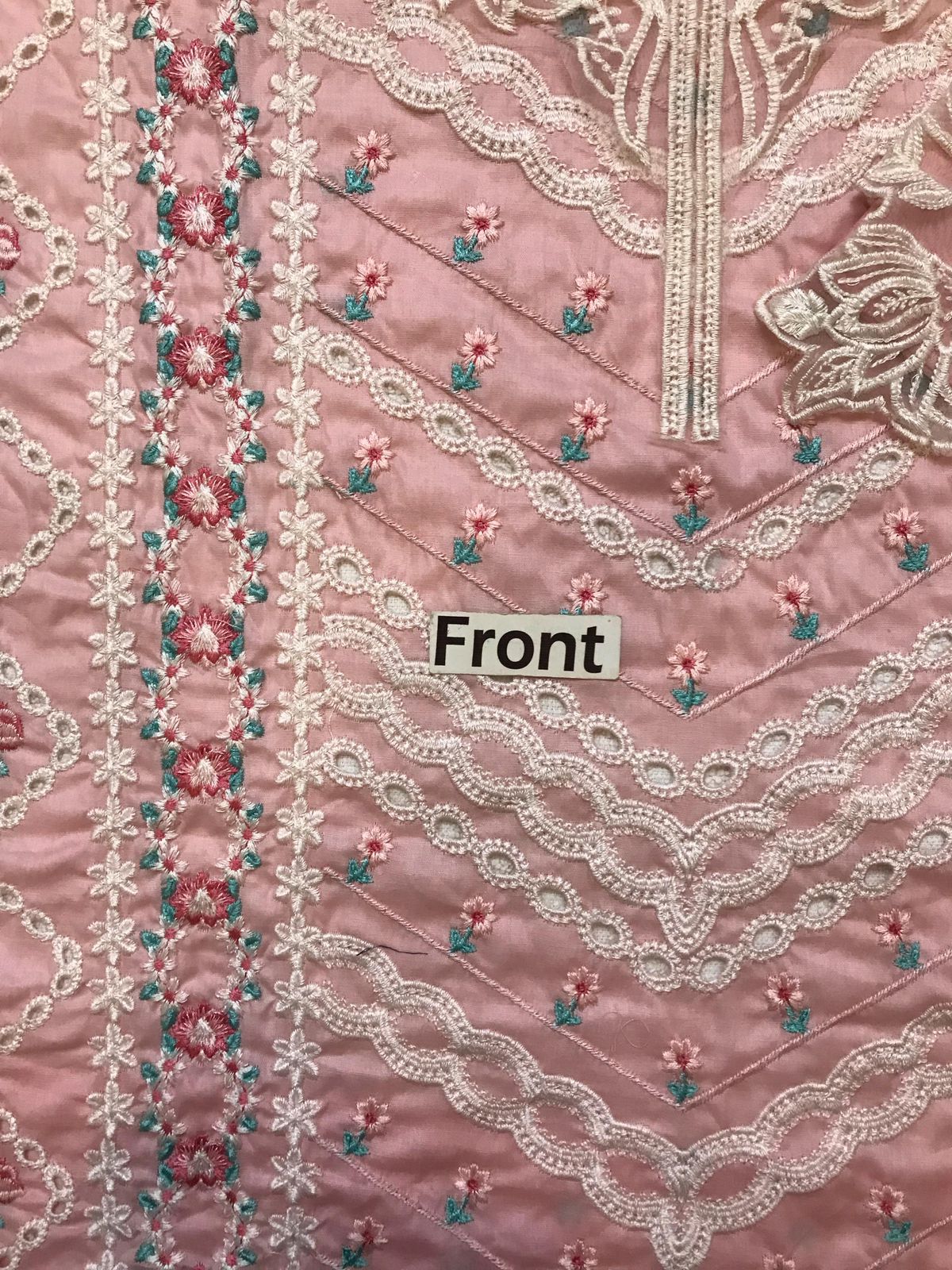 Pink Luxury Chicken Kari Embroidered Lawn 3 piece Unstitched Dress - cssl