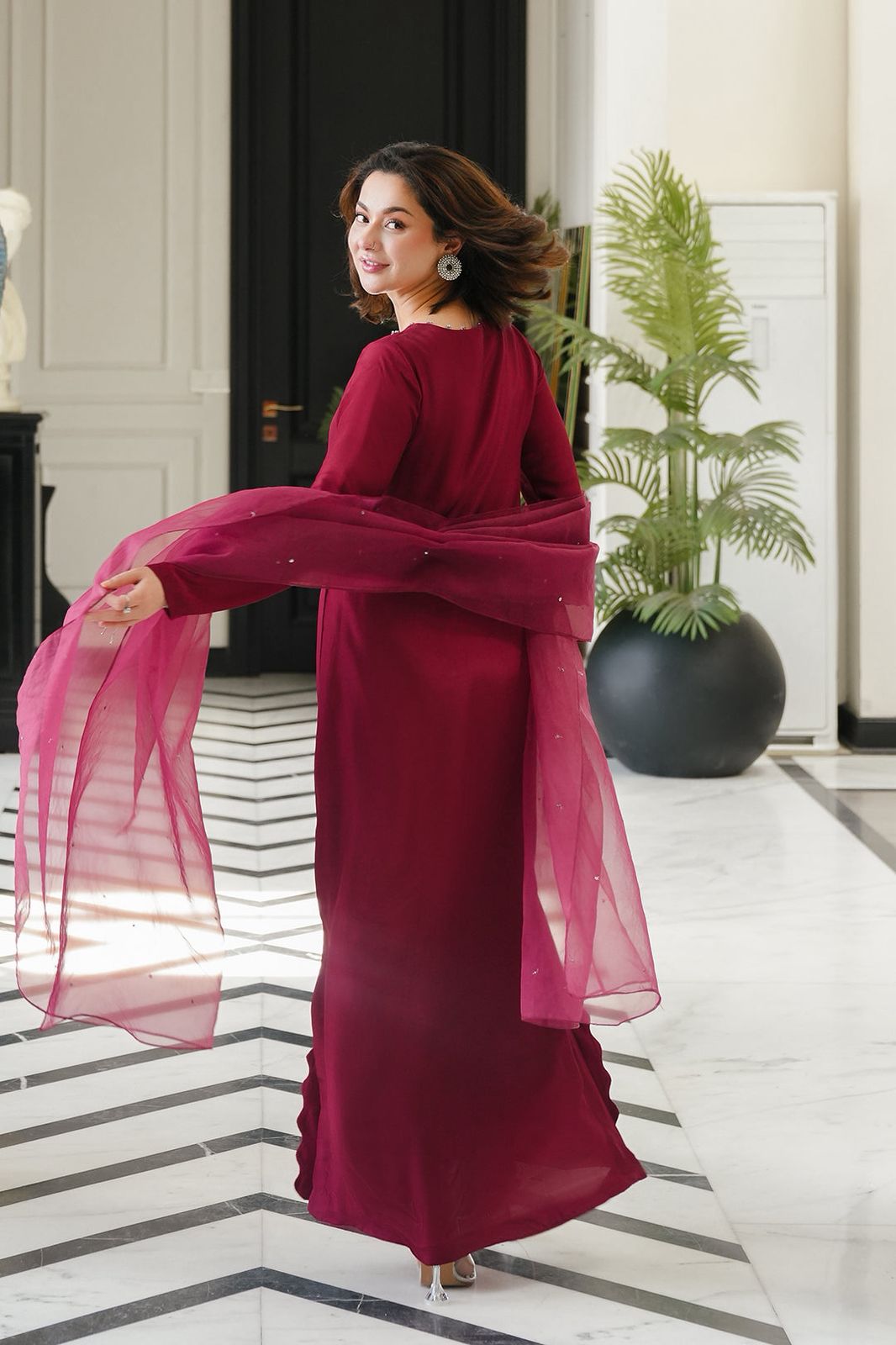 Hand Work Silk 3 Piece Unstitched Suit Chameuse