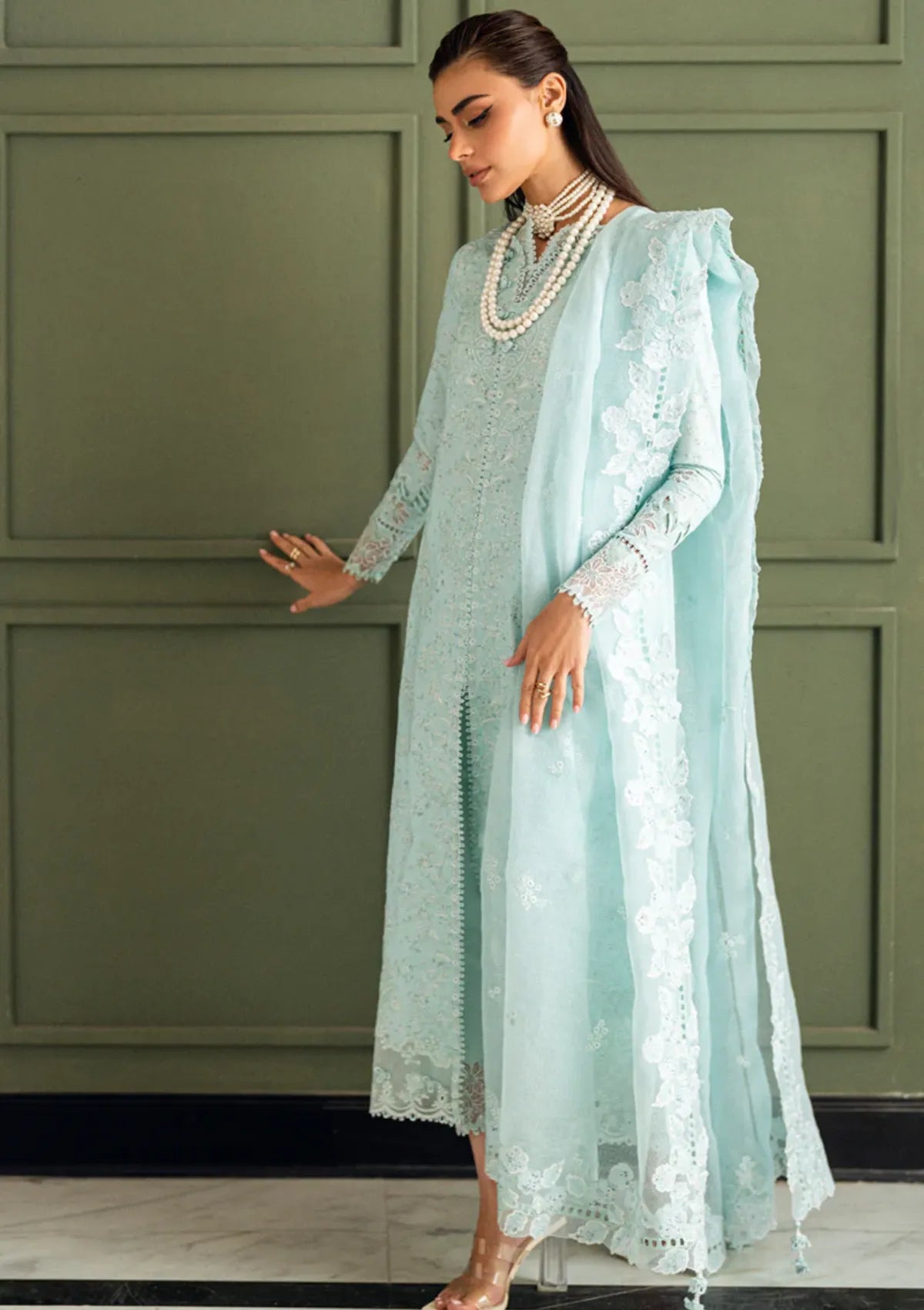 Qalamkar - Chikankari Lawn Embroidered 3 Piece Unstitched Dress -CS-06 Neesha