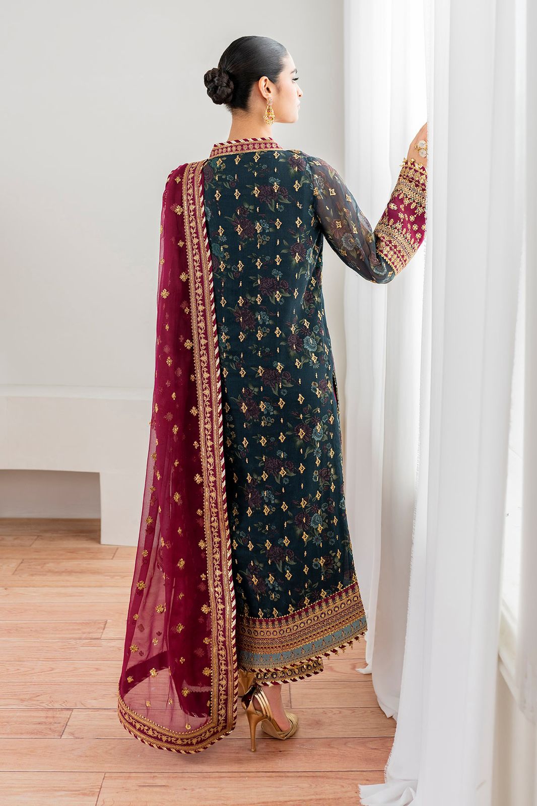 Luxury Embroidered Chiffon 3 Piece Unstitched Suit BC-SF-689 - Party Wear