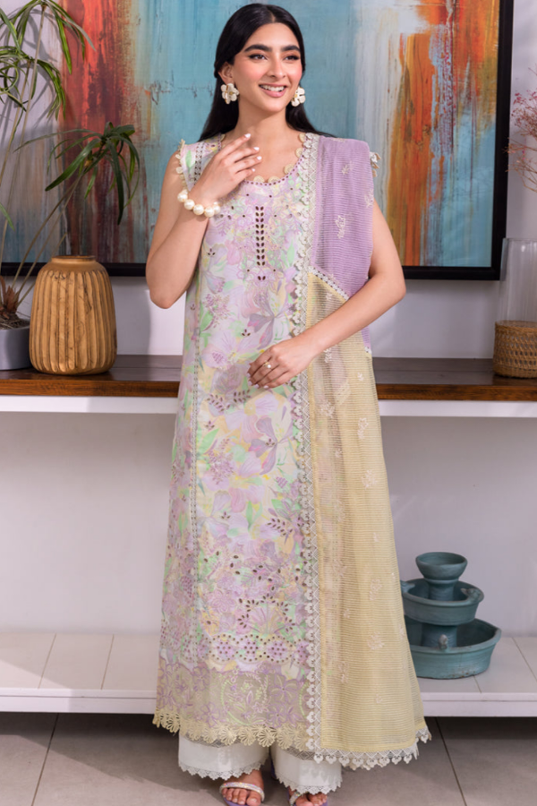 Chicken Embroidered Lawn 3 Piece Unstitched Dress - LARA