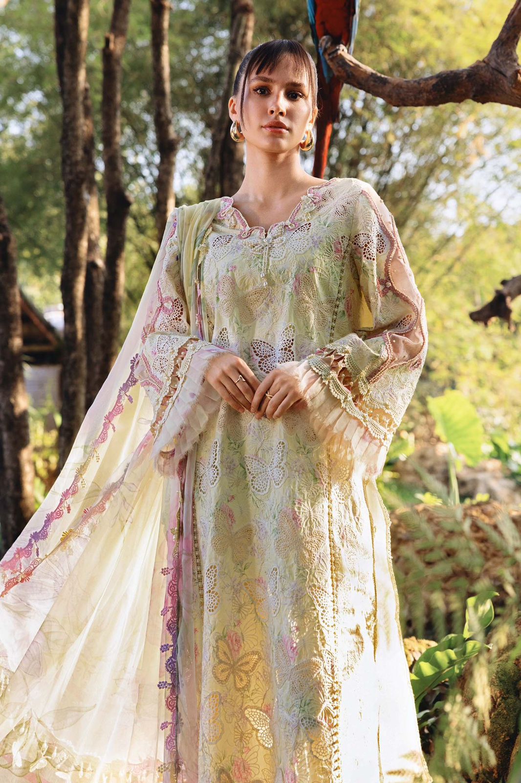 Maria B 2026 Laser Butterfly Lawn Unstitched  Suit