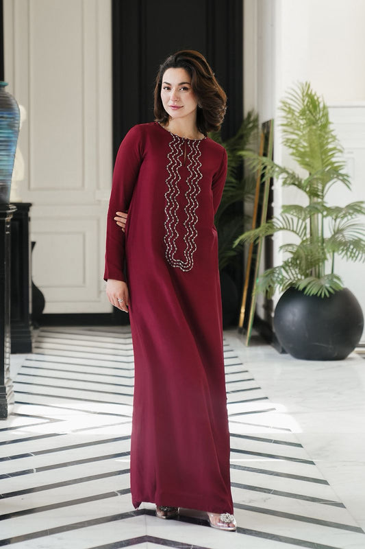 Hand Work Silk 3 Piece Unstitched Suit Chameuse