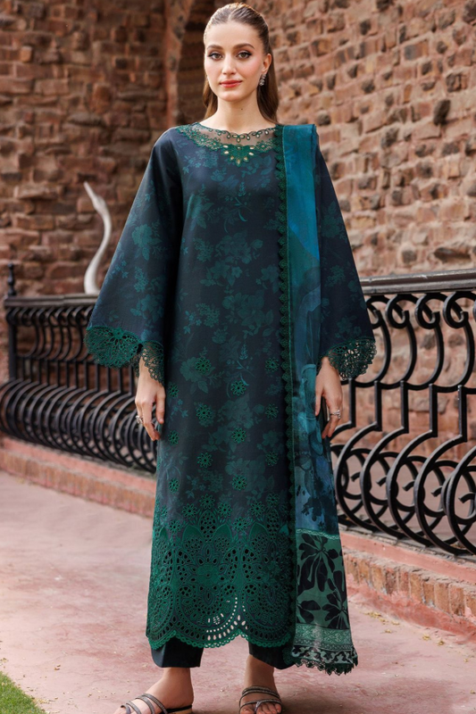 Farasha Lawn Embroidered 3 Piece Unstitched Dress- WM
