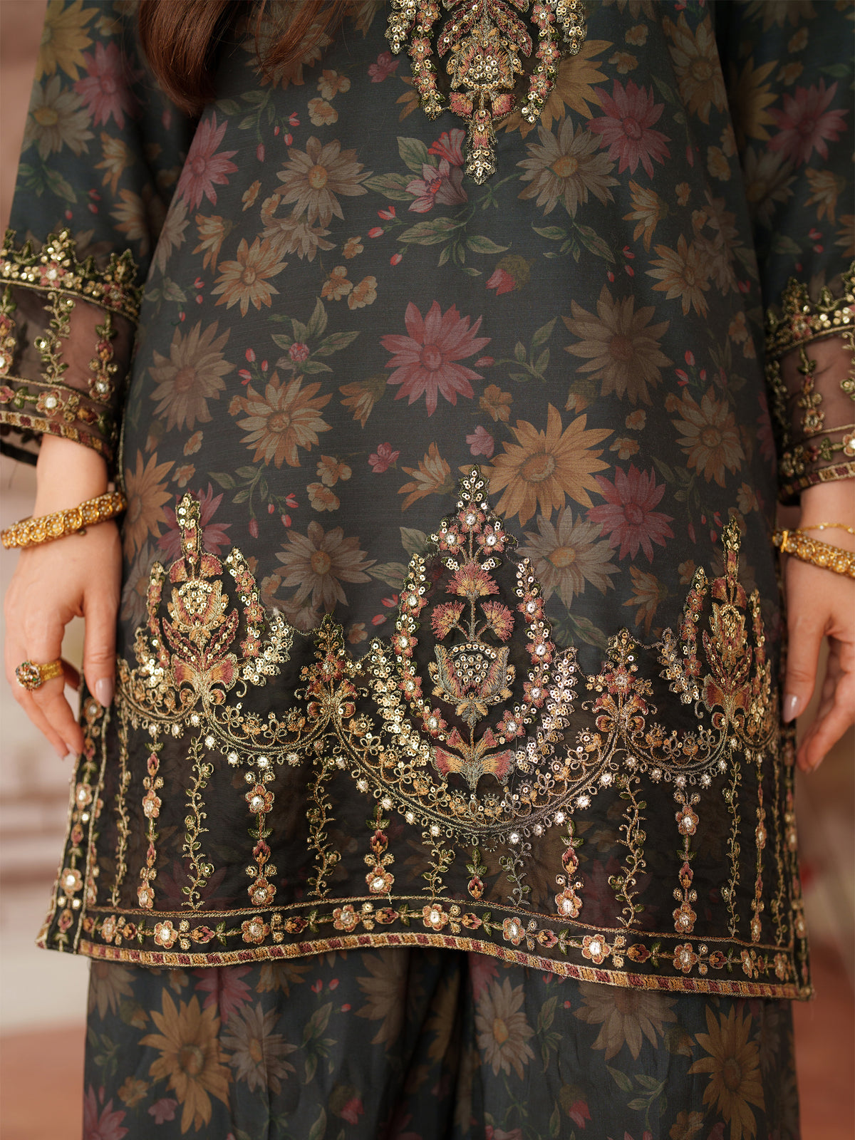 Embroidered Lawn 3 Piece Unstitched Suit - BLS-57