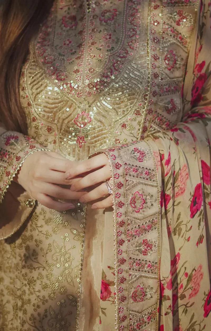 Wedding Festive Luxury Embroidered Organza Suits Unstitched - URWA
