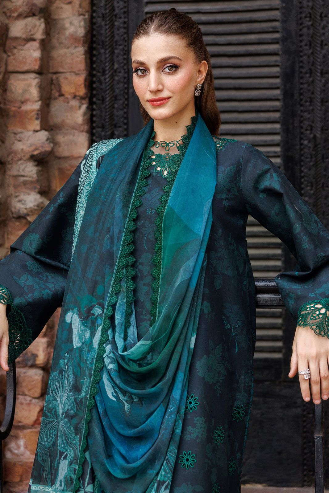 Farasha Lawn Embroidered 3 Piece Unstitched Dress- WM