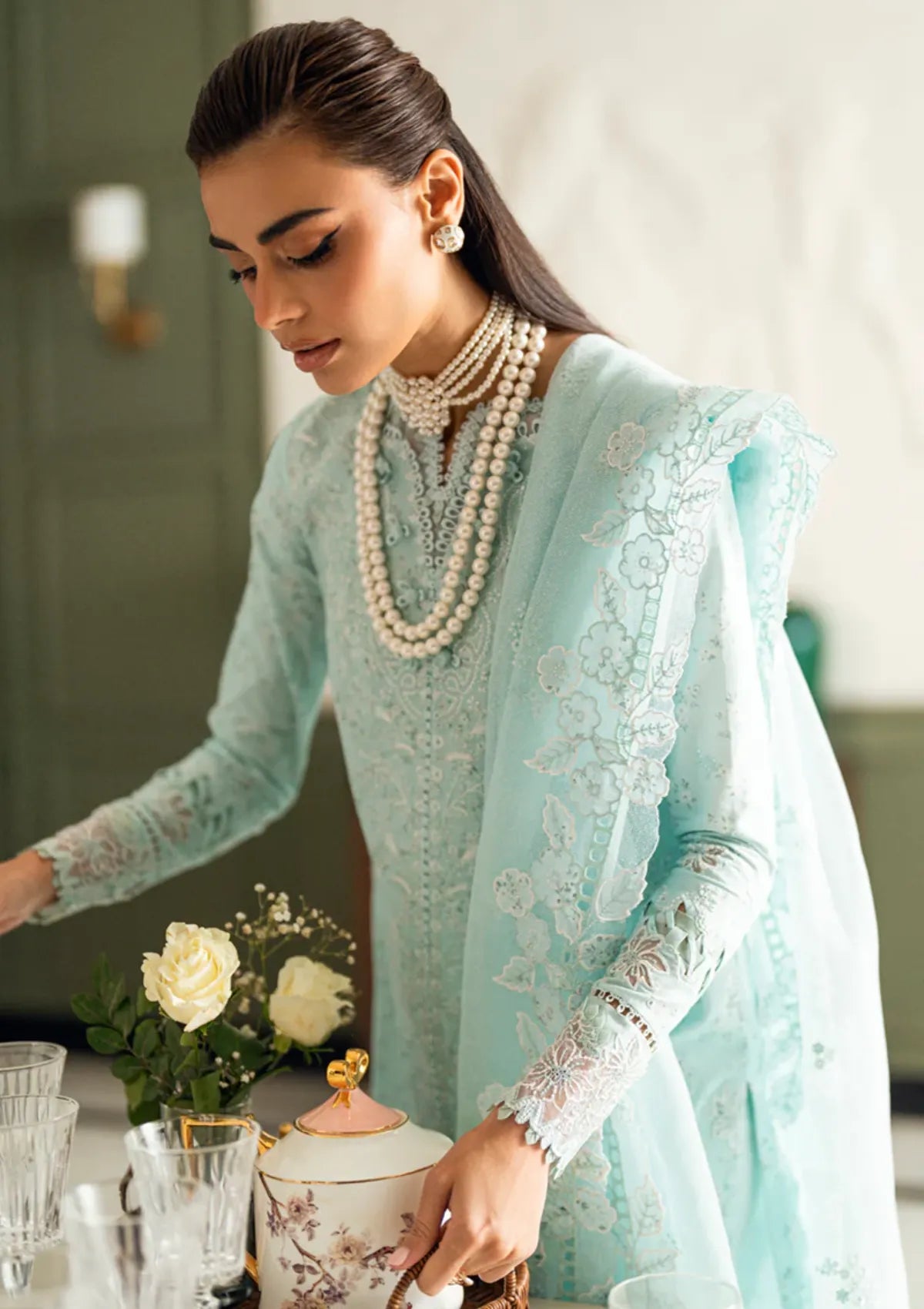 Qalamkar - Chikankari Lawn Embroidered 3 Piece Unstitched Dress -CS-06 Neesha