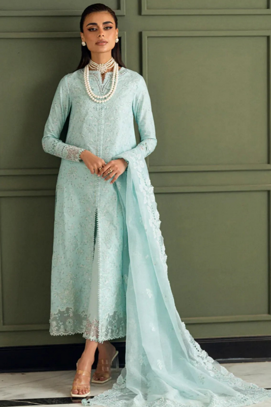 Qalamkar - Chikankari Lawn Embroidered 3 Piece Unstitched Dress -CS-06 Neesha