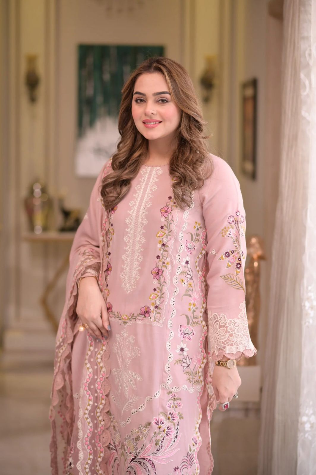 Aneela's - Chicken Kari Embroidered Lawn 3 piece Unstitched Dress