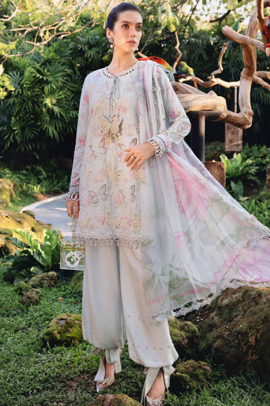 Maria B 2026 Laser Butterfly Lawn Unstitched  Suit